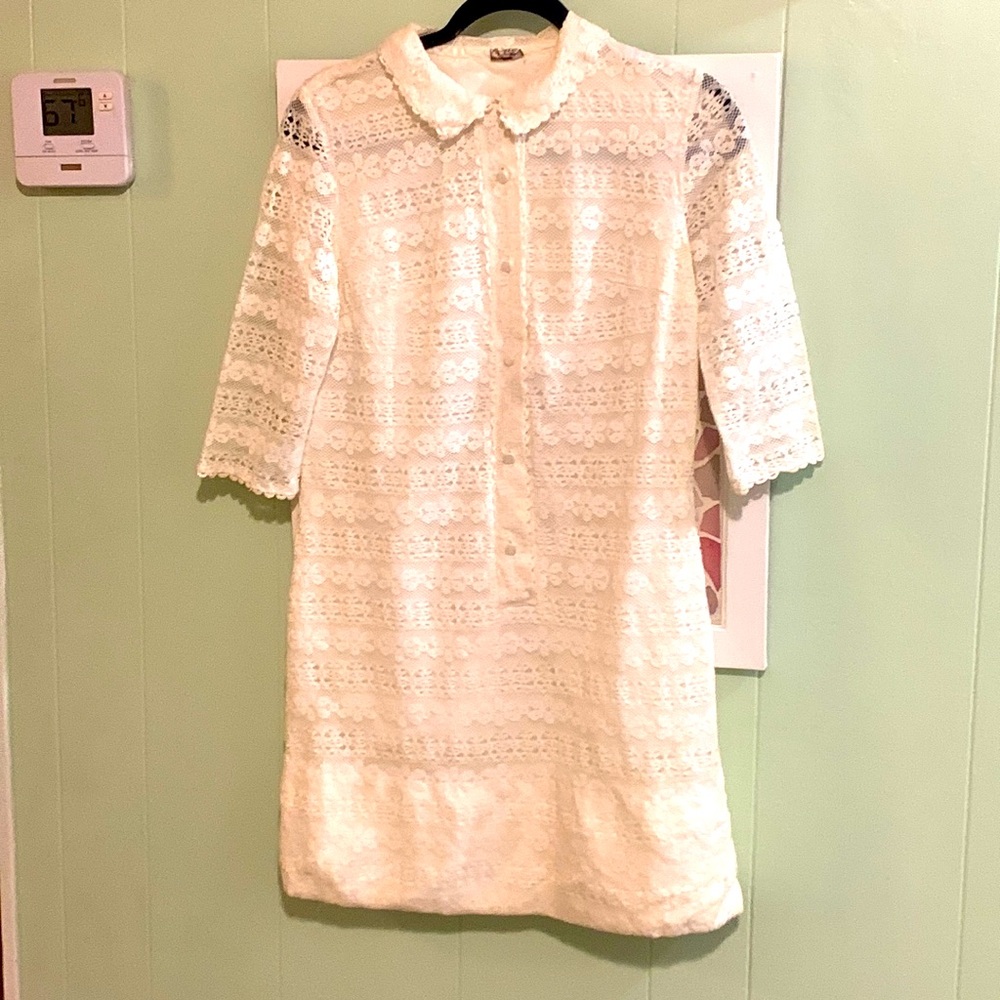 Vintage Aldens Off White Lace Dress - Picture 1 of 5